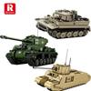 Серия World Of Tanks Строительные Блоки Военный Армейский Вторая Мировая Классический Тигр Tog2 M4 Шерман Танк Тяжелая Бронированная Машина Детские Игрушки Подарок
