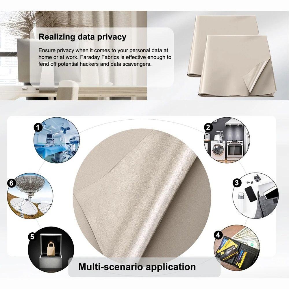 Проводящая Никель Медь Ткань Фарадея Полиэстер Серебристая WiFi/РЧ Защита от Излучения Ткань Блокирует Сигналы Ткань