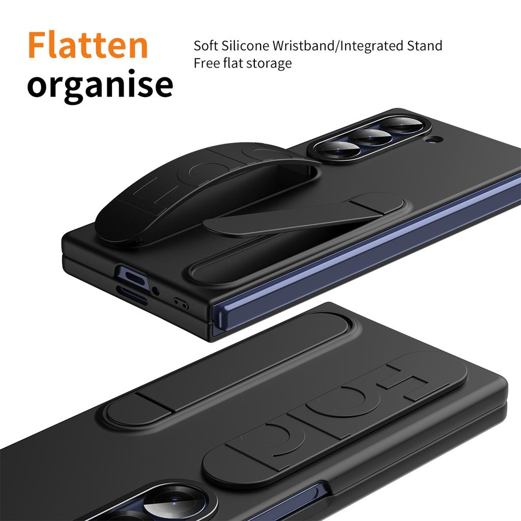 Оригинальный силиконовый браслет Z Fold6 защитный чехол для Samsung Galaxy Z Fold 6 5 4 с защитной пленкой-подставкой