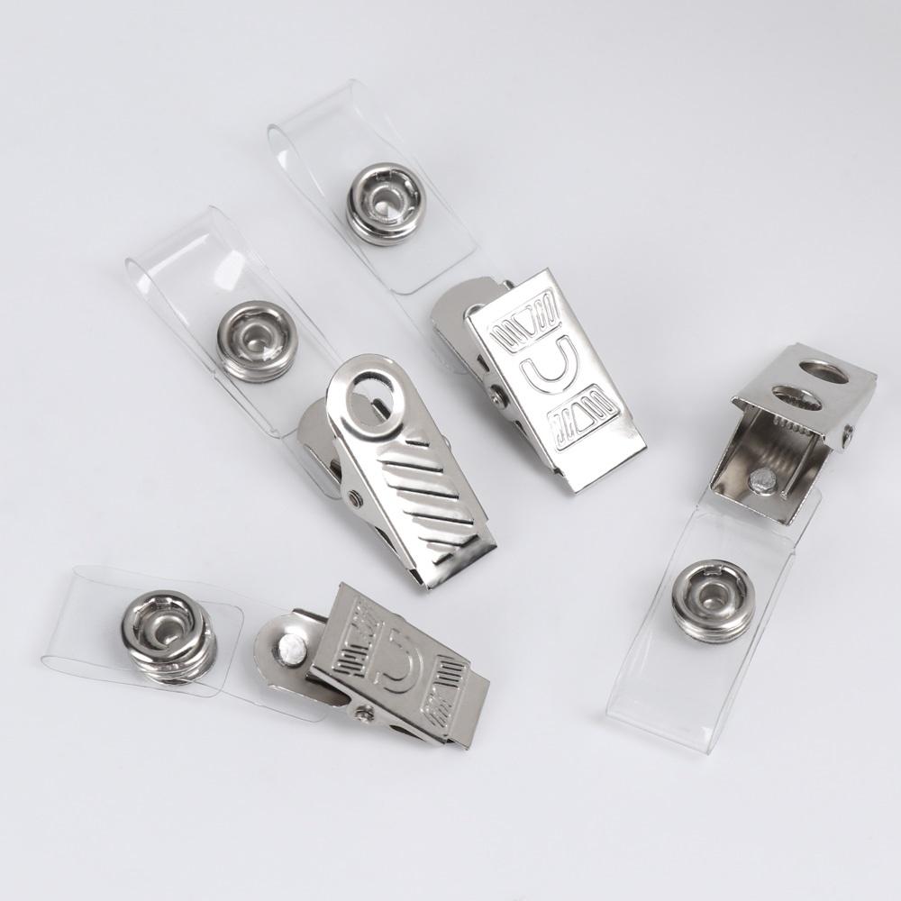 Badge Card Holder Stainless Steel Lanyard Clips Key Name Tag Lanyard Clips Binder Stationary Reel