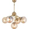 Istanbul Chandelier Larin 5 Piece Tumbled Yellow Globe Glass Chandelier