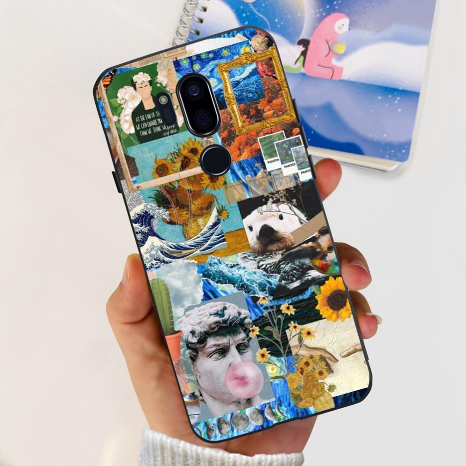 For LG G7 thinQ Case G710EM LM-G710 G710 Luxury Painted Cover Soft Silicone Phone Cases For LG G7 ThinQ Back Covers 6.1'' Bumper
