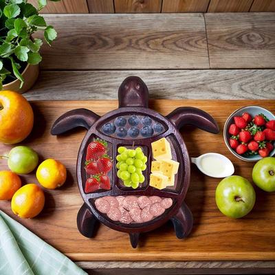 Новый Портативный Деревянный Поднос для Фруктов в Форме Черепахи Кухня Ресторан Украшение Стола для Вечеринки Поднос для Суши Поднос для Конфет и Закусок