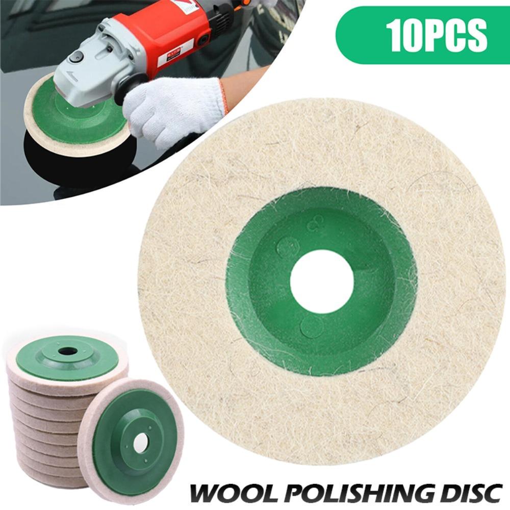 10pcs 4inch Round Wool Wheel Wool Polishing Pads Car Polish Wool Buffing Pad  for Glass Ceramics