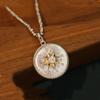 Новое в волочении проволоки Восьмиугольная звезда Круглая подвеска Сверкающее креативное хрустальное ожерелье для женщин Изысканная цепочка для ключиц Ювелирные изделия
