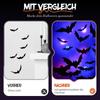 12/24Pcs Lighted 3D Bat Sticker LED Halloween Bat Decorative Wall Sticker Light Up Glowing Bat Clings for Bedroom Window Wall Decor