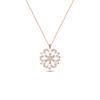 Snow Flake Baget Zircon Silver Pendant Necklace Rose Gold Plated