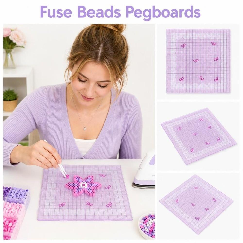 52/78/104Pins Fuse Beads Pegboards Matte Color Melting Beads Boards Craft Supplies