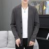 V-образный вырез Повседневный вязаный кардиган для мужчин Корейская версия тенденции личности на улице Носить свитер пальто для мужчин Новая осень