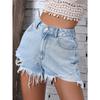 Женская одежда INS Новые повседневные брюки с высокой талией с заусенцами и рваными дырками, джинсы и шорты для женщин
