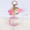 Розовый брелок с пайетками, подвеска с буквой, серьги-шармы