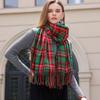 Knitted  Rainbow Print Thick  Scarf  Women Plaid  Pashmina Shawls Cashmere Shawl Lady Warm Winter Wrap Tassel Scarves