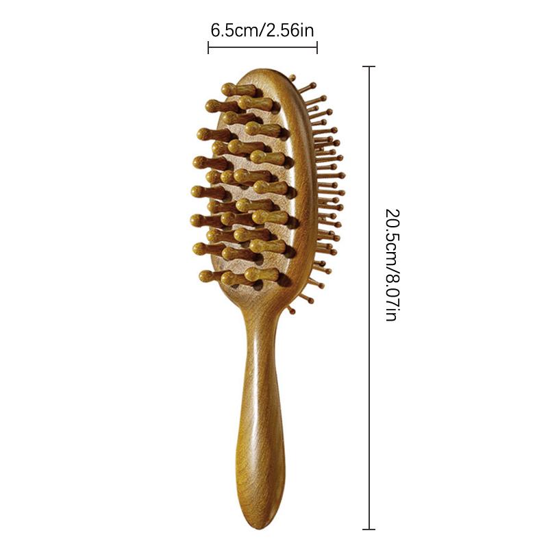 Двусторонняя сандаловая расческа с воздушной подушкой, уход за волосами, для кожи головы, антистатическая, меридианная, для улучшения кровообращения головы, дренажная, массажная расческа