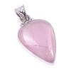 Natural Rose Quartz Gemstone 925 Solid Sterling Silver Gift Pendant 1.50" k2D09