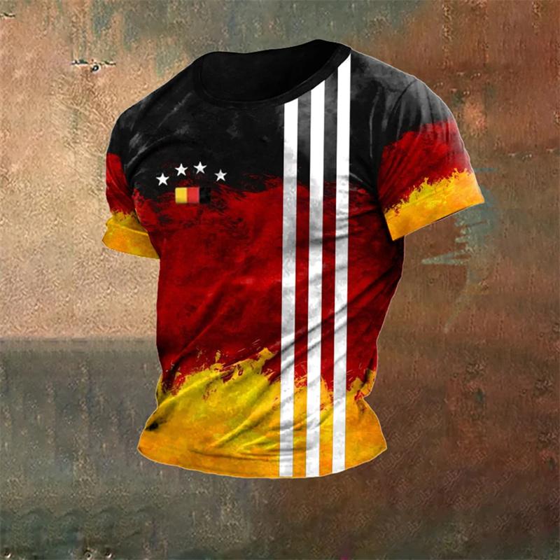 Germany Flag 3D Printed T-shirt For Men Cool O-Neck Short Sleeve Streetwear Loose T Shirts Summer Loose Outdoor Sports Tees