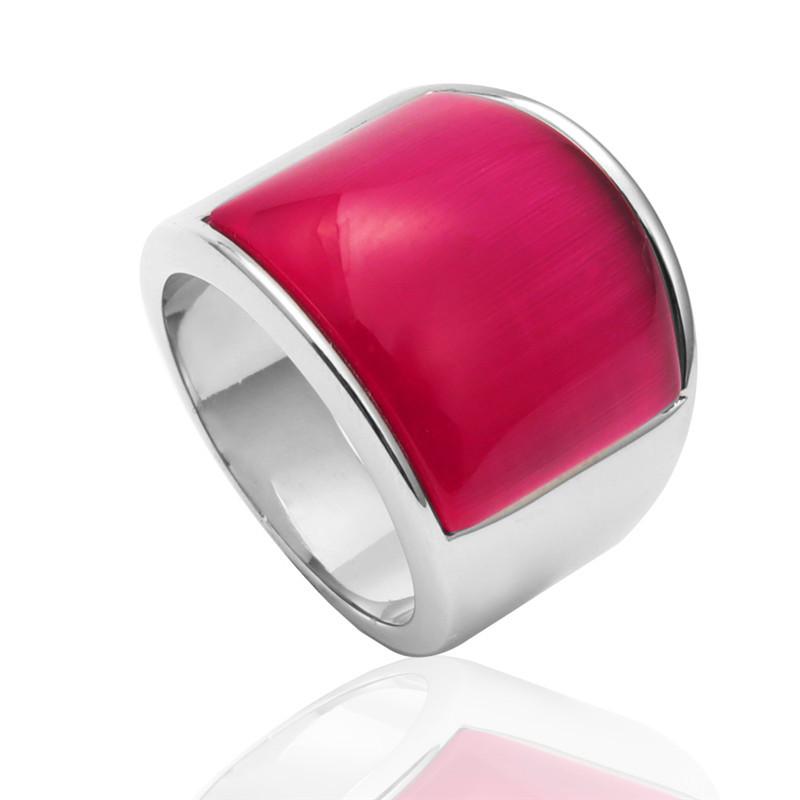 Ювелирное кольцо из нержавеющей стали с разноцветными драгоценными камнями, кольцо с черным агатом для мужчин и женщин, кольцо из титановой стали с разноцветными крупными драгоценными камнями