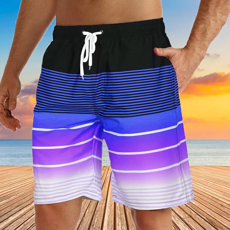Модные удобные дышащие пляжные шорты мужские цветная полоска 3D принт boardshorts лето повседневные шорты для отпуска свободные шорты для серфинга купания