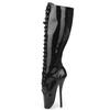 Knee-high Ballet Boots 18CM Super High Heel Pointed Toe Laces Zip Sexy Fetish Shoes