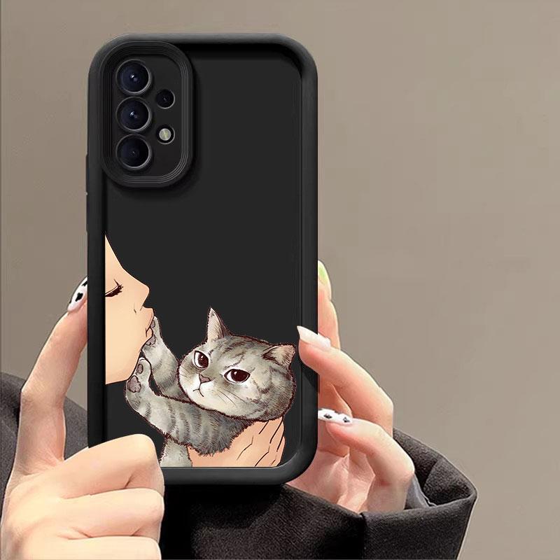 Милый кот Американский короткошерстный Чехол Для Samsung A55 A35 A13 A54 A53 A52 A34 A33 A32 A21S A14 A23 A24 A12 A51 A71 Чехол для телефона