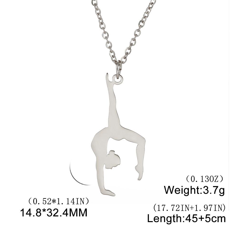 Ожерелье для художественной гимнастики Кулон для женской гимнастики Спортивное командное украшение Подарок Регулируемый чокер Аксессуар