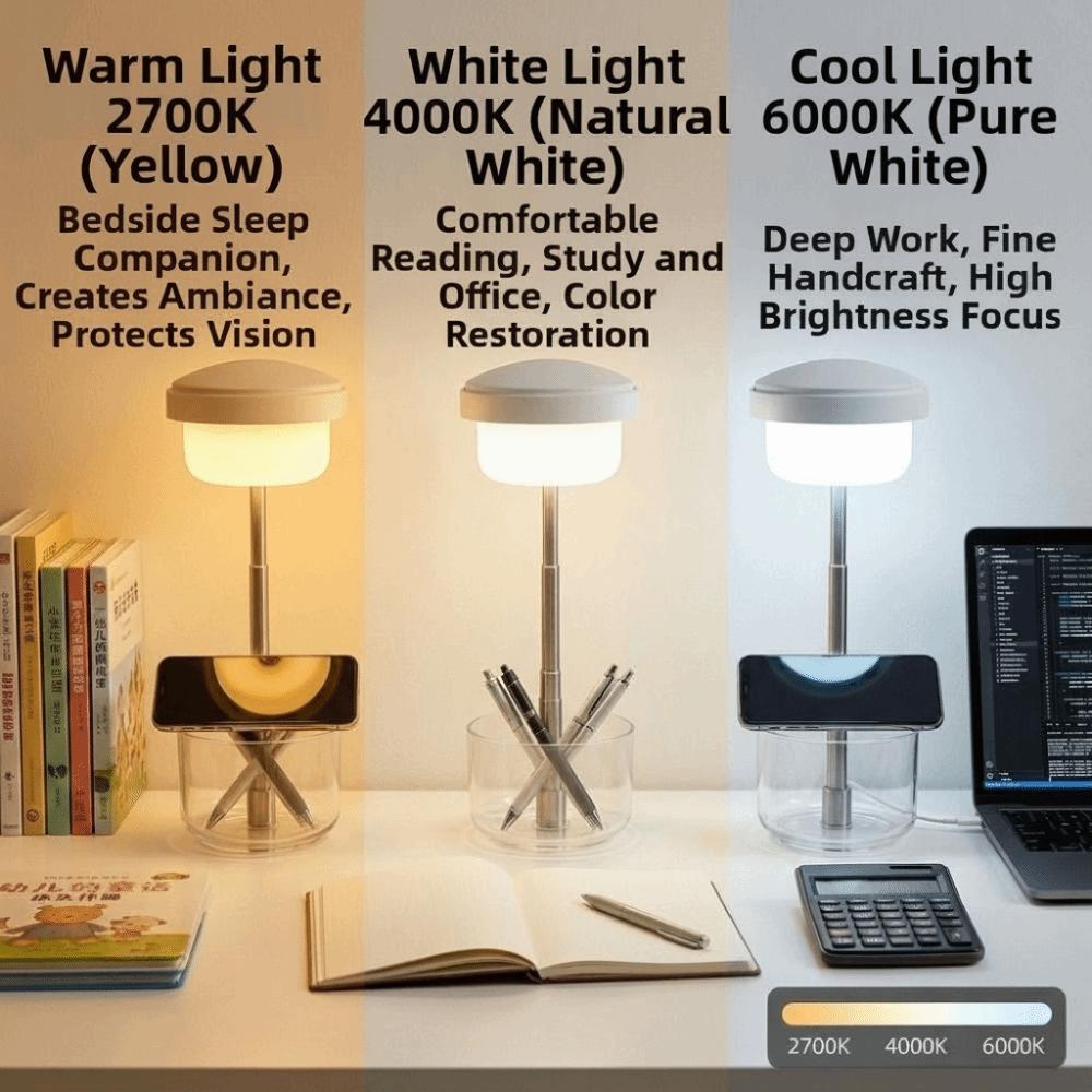 Rechargeable LED Table Lamp Touch Dimming Desk Lamp Small Night Light for 1200mAh Home Use