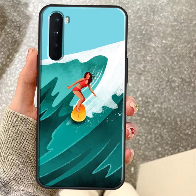 Чехол для телефона OnePlus с рисунком доски для серфинга, серфинга, серф-девушки. Для моделей 15 15R 13 13R 13T 12 12R 11 10 10R 10T 8T Nord CE 5 4 2 3 Lite N20 N30 Coque
