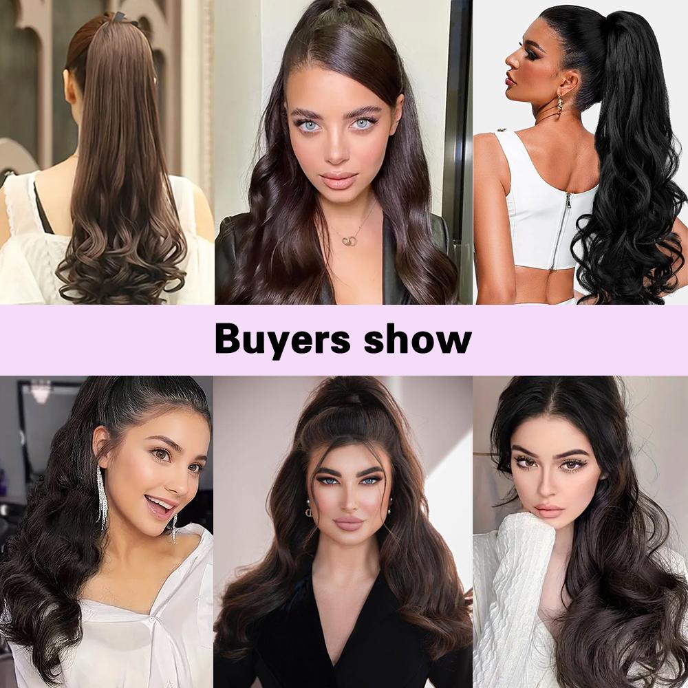 MISS WIG Синтетические элегантные вьющиеся волосы для наращивания в виде хвостика, длинные волнистые волосы для женщин, легкие и универсальные