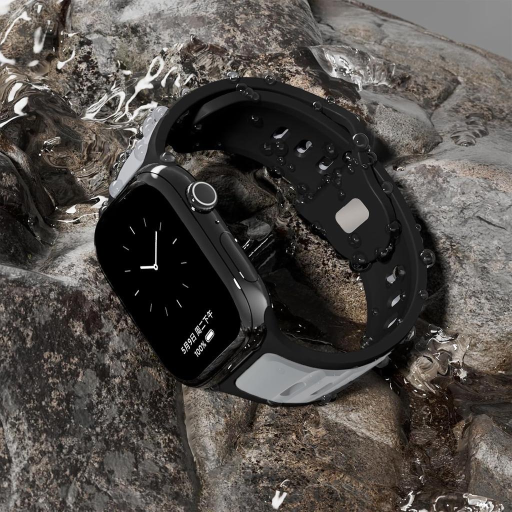 Силиконовый ремешок для Apple Watch Series 10 46 мм 42 мм 41 мм 45 мм 44 мм 40 мм Ultra 2 49 мм спортивный дышащий ремешок для Iwatch Series 10 9 8 7