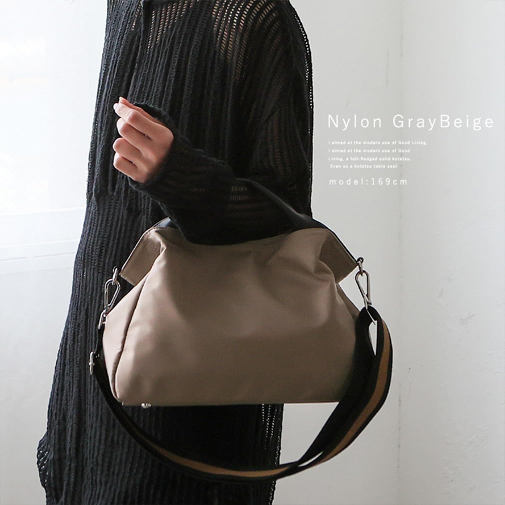 VITAFELICE Женская сумка-тоут из натуральной кожи и парусины, серая, 2-сторонняя (inb-10001z) (Нейлон Бежевый)