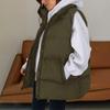Женская мода осень жилеты повседневные без рукавов воротник стойка застежка куртка пальто теплая зимняя верхняя одежда