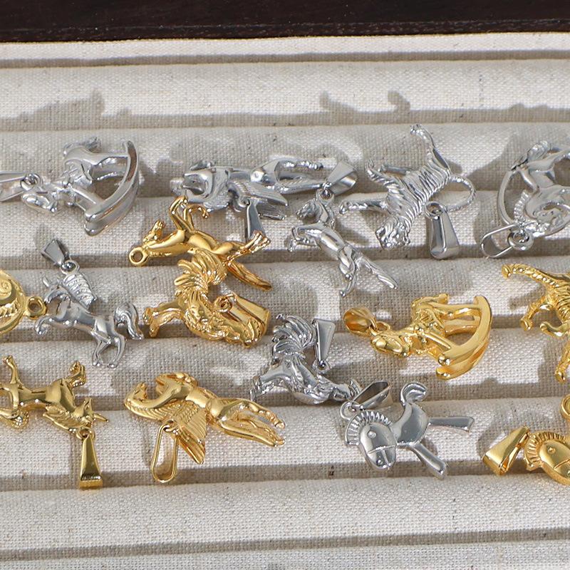 Подвеска из нержавеющей стали Единорог Тигр Лошадь для DIY Персонализированное Животное Ожерелье Браслет Шармы Аксессуары для изготовления ювелирных изделий