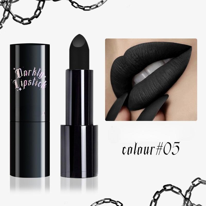 Матовая помада с антипригарным покрытием Cup Flash Diamond Lipstick Halloween Dark Makeup