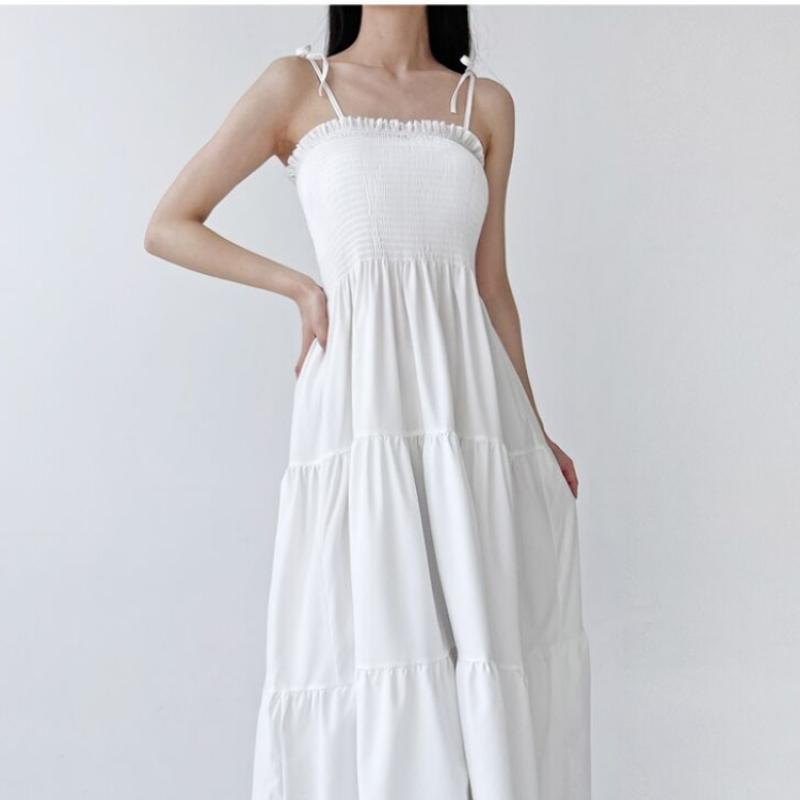 Shop   Women Smock Banding Cami Dress Vacation Long Dress Won Wdr Wf7f104