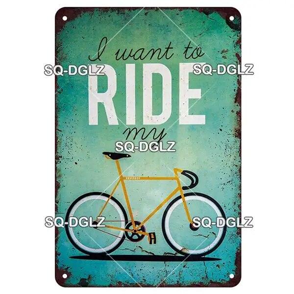 [SQ-DGLZ] Винтаж Ретро Ride Bike Life Оловянная вывеска Металлическая вывеска Магазинная тарелка Домашний бар Наклейка на стену Украшение Табличка Плакат Декор Подарок