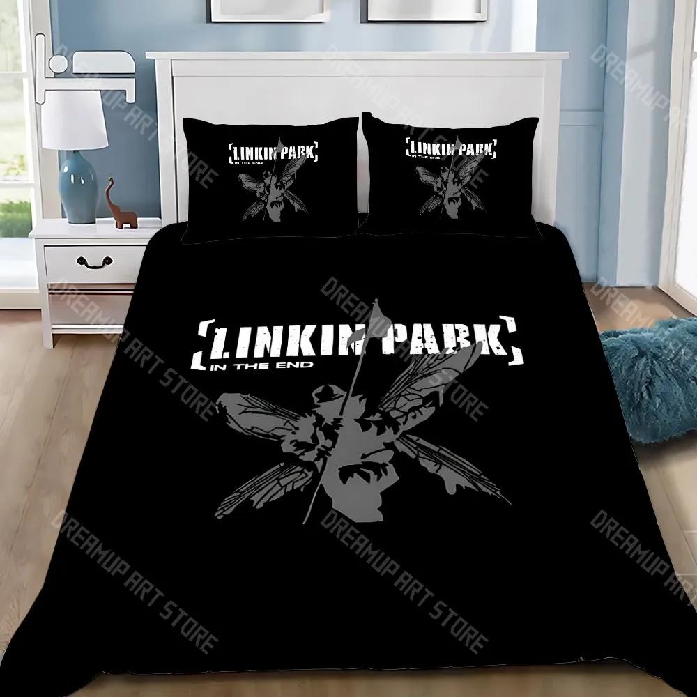 Пододеяльник Наволочка Комплект постельного белья Известная рок-группа Linkin P-Park Взрослый Мальчик Девочка Украшение спальни Детский Подарок Односпальный Двуспальный