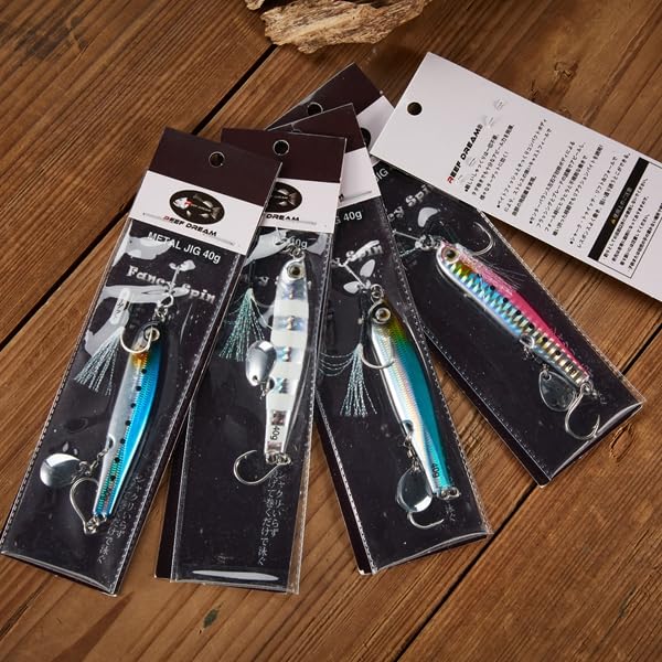 REEF DREAM Metal Jig Seabass Lure Blue Fish Blade Jig 20 г 30 г 40 г 5-цветный набор Slow Fall Jig Blue Fish Seabass Flounder Grouper