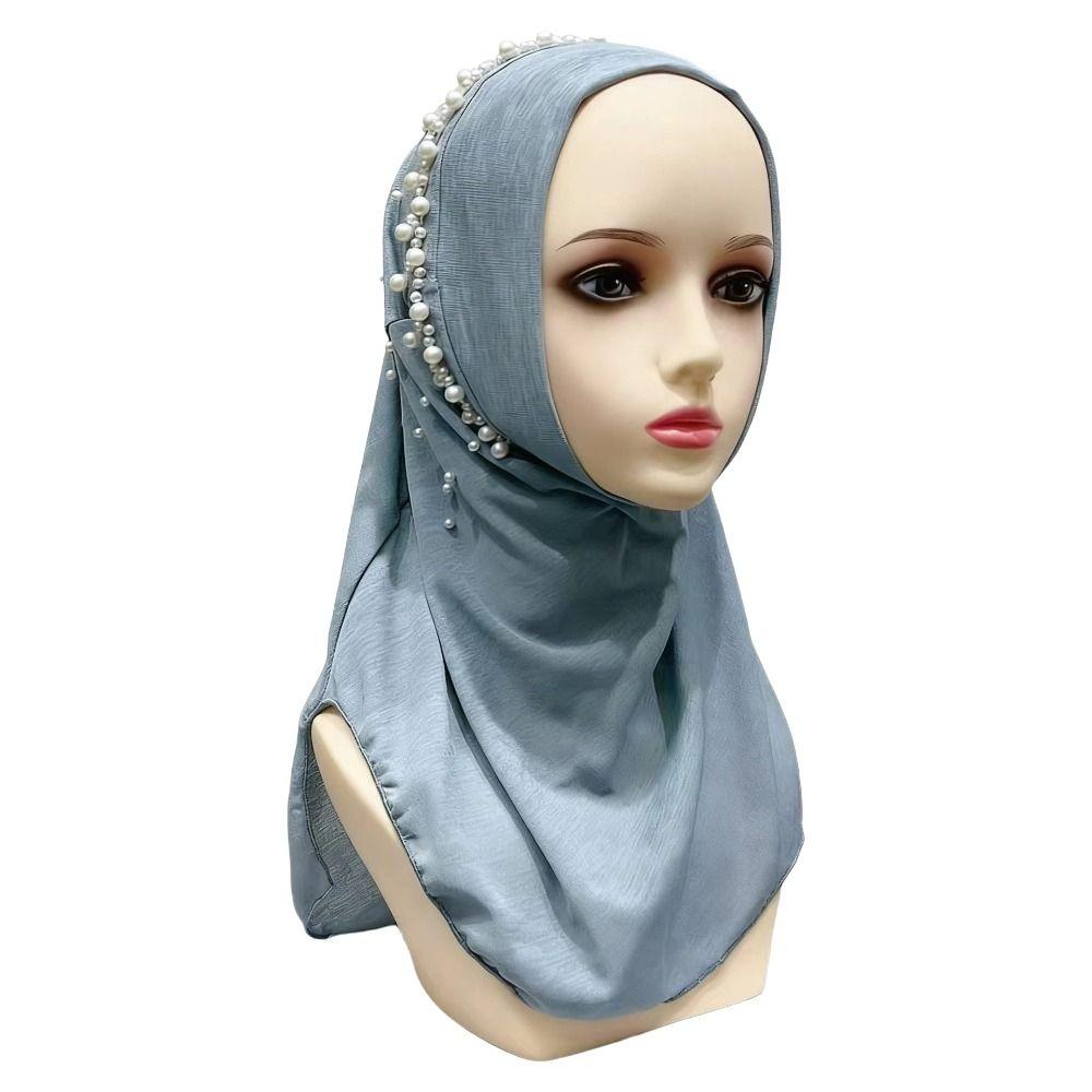 Elastic Fit Women Turban Cap Pull On Pull On Head Wrap Gift Idea Beaded Hijab Scarf Muslim Women