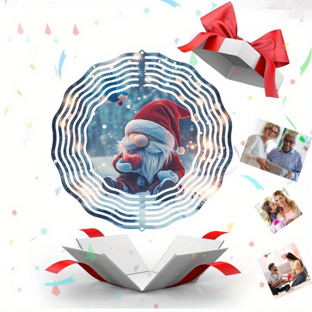 Рождественский гном, ветряной спиннер, 2D металлическое кинетическое искусство для декора сада, двора, к празднику, Дню благодарения, не требует батареек, прочный