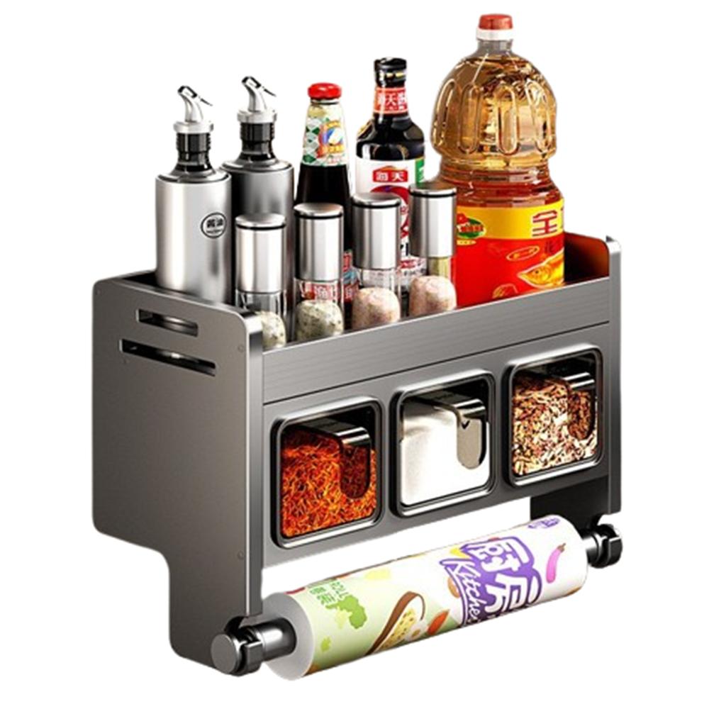 Multifunctional Condiment Jar Storage Holder Waterproof Spice Jars Rack Seasoning Box Rack Salt