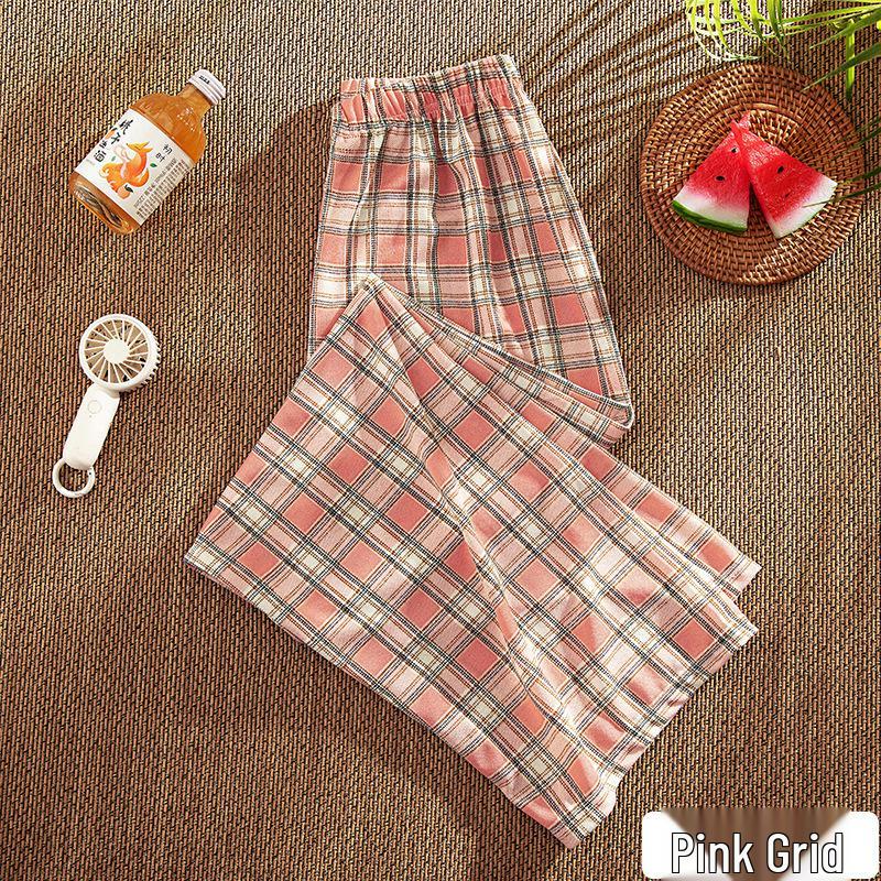 Spring/Summer 2025 Women's Checkered Loose Slimming Wide-Leg Pants - Korean Style Trend