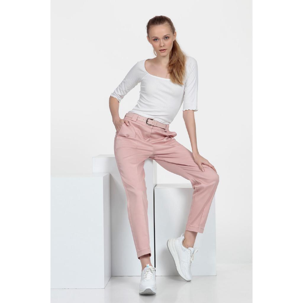 Брюки с карманами и поясом, двойные