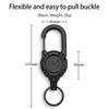 1Pcs Heavy Duty Retractable Pull Badges Id Reel Carabiner Key Chain Steel Wire Rope Buckle Key Holder Outdoor Keychain Tools