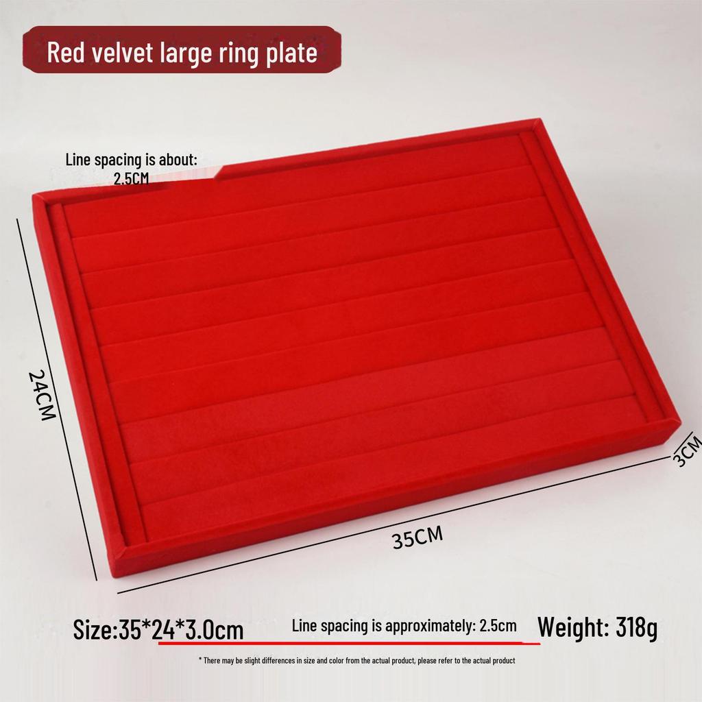 Подставка для ювелирных изделий из красного бархата с золотым кольцом для ожерелий, браслетов и подвесок - Бесплатная доставка