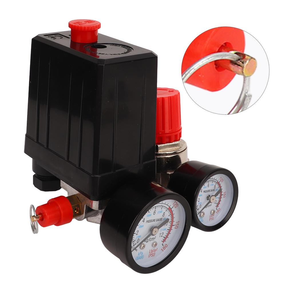 Реле давления воздушного компрессора 0~180PSI Комплект шарового крана с накидной гайкой Запасные части Аксессуары