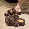 Леопардовые женские тапочки Меховые балетки Обувь на платформе Платье Дизайнерские Хлопковые ботинки 2025 Новые Уютные Повседневные Бренд Chuassure Femme