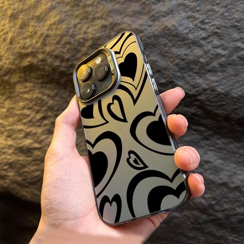 Чехол для телефона iPhone 16 15 14 Pro Max 11 12 13 X XR XS 7 8 Plus SE Fashion Latte Coffee Love Heart противоударный бампер IMD Cover