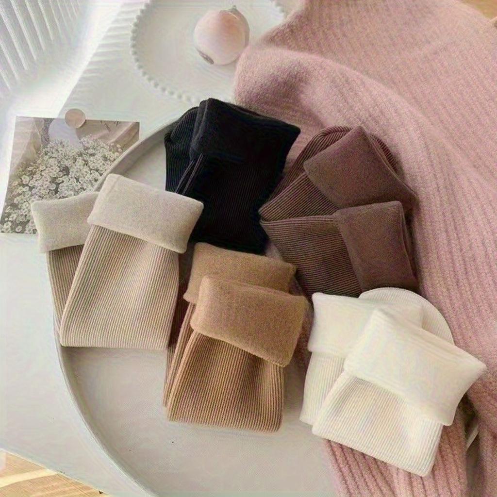 10-1 пара женских осенне-зимних толстых теплых носков для пола, большого размера, с вертикальной полоской, носки для снега, теплые носки с флисовой подкладкой в стиле гольф