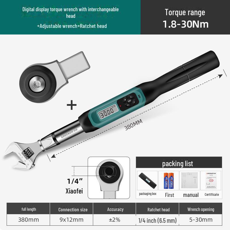Цифровой динамометрический ключ Green Forest: Высокоточный, регулируемый, электронный тестер крутящего момента
