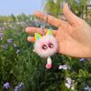 Adorable Rex Rabbit Fur Kitten Keychain - Plush Heart Cartoon Design with Free Shipping