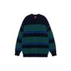 Li Ning Color Block Striped Loose Fit Crew Neck Sweater Unisex Sweater Green AMBR060-4
